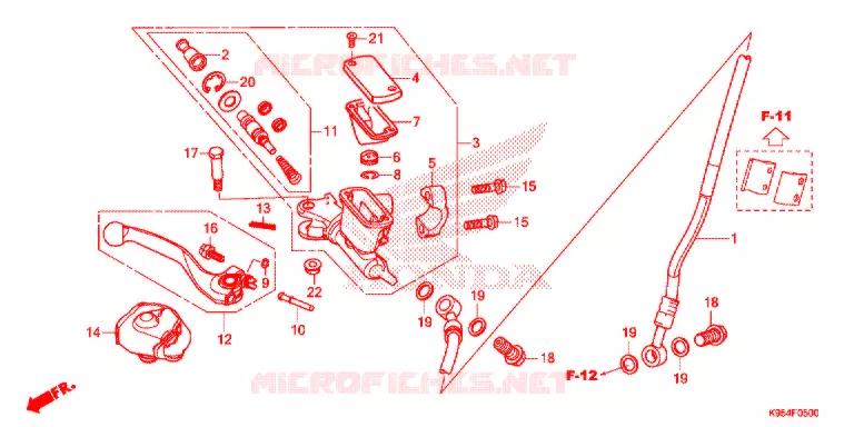 MAITRE CYLINDRE DE FREIN AVANT Honda MOTO 250 CRF 2019  CRF250RXK