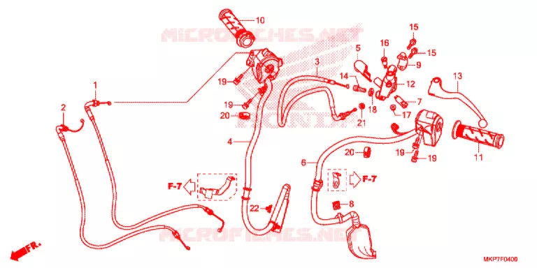 LEVIER DE GUIDON - CABLE - COMMODO Honda MOTO 500 CB 2019  CB500XAK