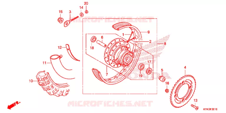 ROUE ARRIERE Honda MOTO 110 CRF 2021  CRF110FK