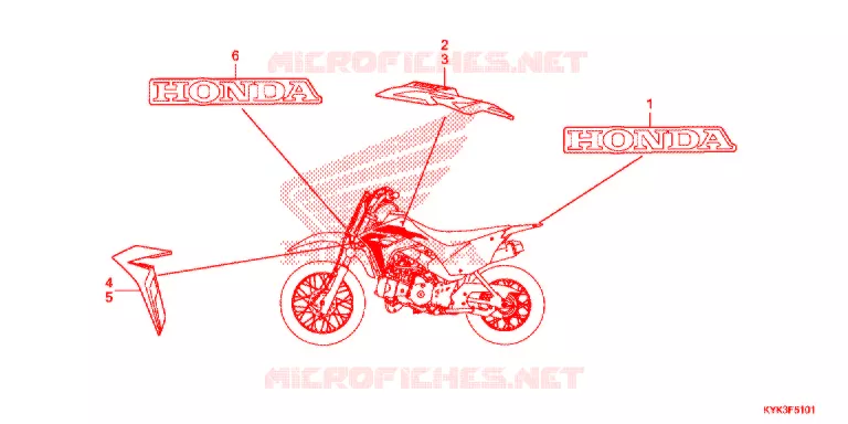 AUTOCOLLANTS (CRF110FK) Honda MOTO 110 CRF 2019  CRF110FK
