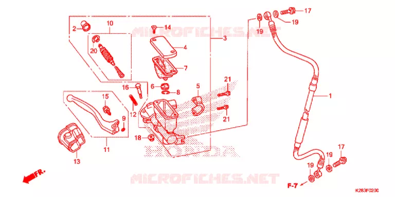 MAITRE CYLINDRE DE FREIN AVANT Honda MOTO 125 CRF 2021  CRF125FBK