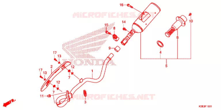 SILENCIEUX D'ECHAPPEMENT (CRF125F/FB K) Honda MOTO 125 CRF 2020  CRF125FBK