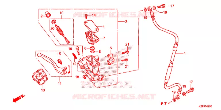 MAITRE CYLINDRE DE FREIN AVANT Honda MOTO 125 CRF 2019  CRF125FK