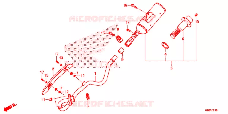 SILENCIEUX D'ECHAPPEMENT (CRF125F/FB'19) Honda MOTO 125 CRF 2019  CRF125FK