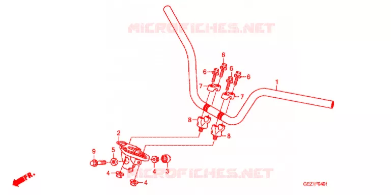 GUIDON (NPS508) Honda SCOOTER 50 ZOOMER 2008  NPS508