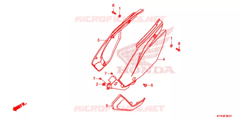 COUVERCLES LATERAUX (CRF110F'19) Honda MOTO 110 CRF 2019  CRF110FK