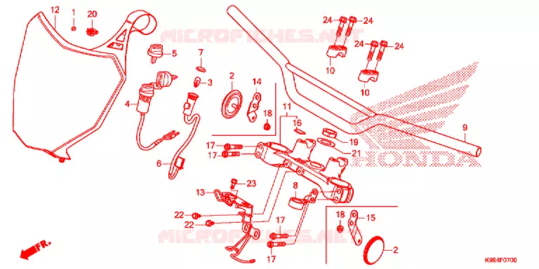 GUIDON - TE DE FOURCHE Honda MOTO 250 CRF 2019  CRF250FK