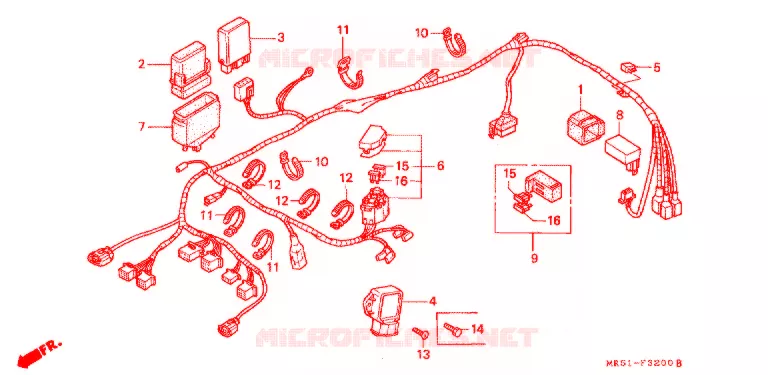 FAISCEAU DES FILS Honda MOTO 800 PC800 1990  PC800L