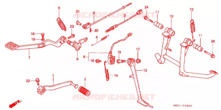 PEDALE - BEQUILLE Honda MOTO 800 PC800 1990  PC800L