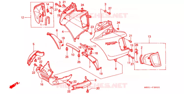 CARENAGE Honda MOTO 800 PC800 1995  PC800R
