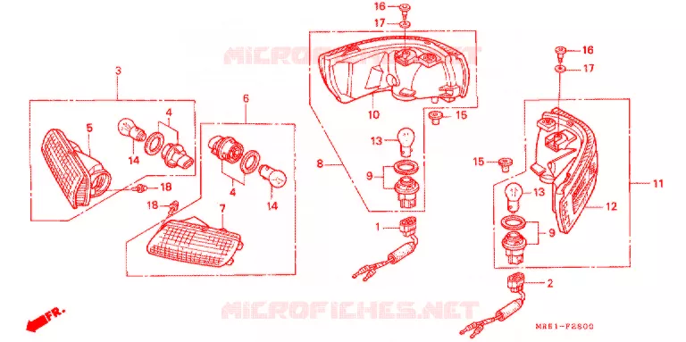 CLIGNOTANT Honda MOTO 800 PC800 1995  PC800R