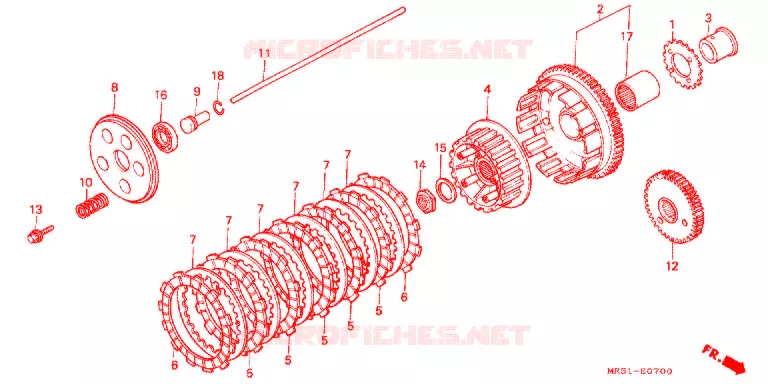 EMBRAYAGE Honda MOTO 800 PC800 1993  PC800R