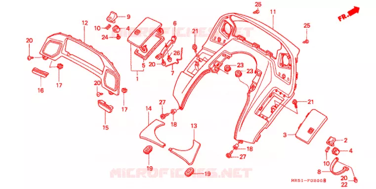 ENTOURAGE DE COMPTEUR Honda MOTO 800 PC800 1994  PC800R