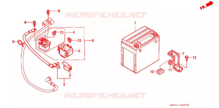 BATTERIE Honda MOTO 800 PC800 1997  PC800T