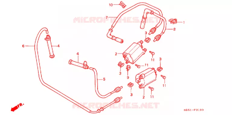 BOBINE D'ALLUMAGE Honda MOTO 800 PC800 1996  PC800T