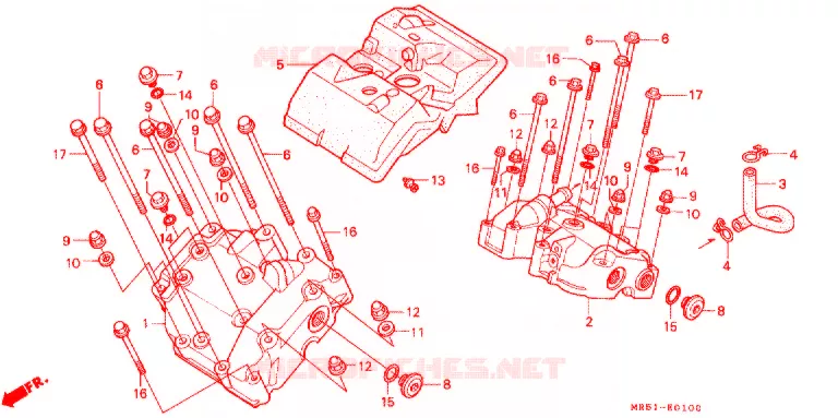 COUVRE CULASSE Honda MOTO 800 PC800 1996  PC800T