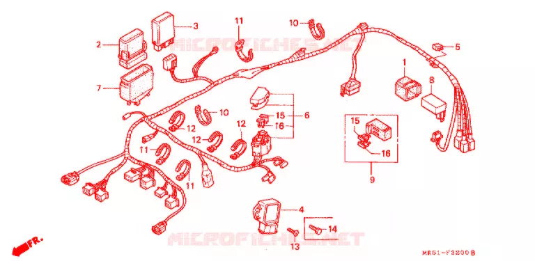 FAISCEAU DES FILS Honda MOTO 800 PC800 1996  PC800T