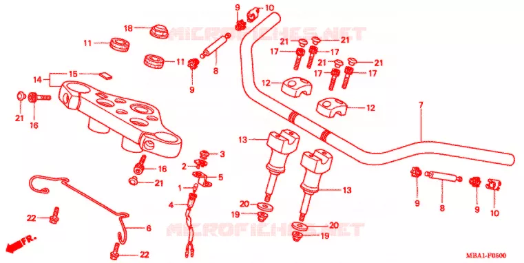 GUIDON - TE DE FOURCHE Honda MOTO 750 SHADOW 2001  NV750C21