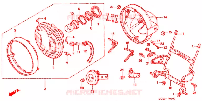 PHARE Honda MOTO 400 CB 2004  CB400L4
