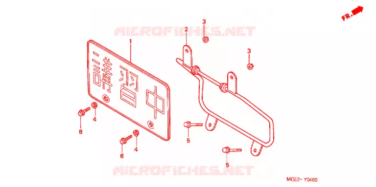 PLAQUE D'IMMATRICULATION Honda MOTO 400 CB 2006  CB400L6