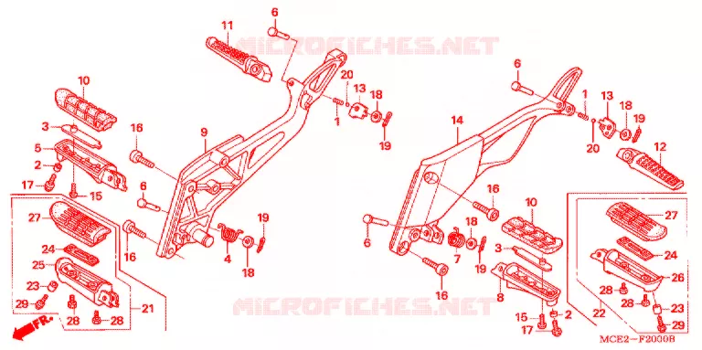REPOSE PIED Honda MOTO 400 CB 2006  CB400L6