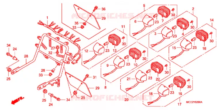 FEUX ARRIERE Honda MOTO 400 CB 2007  CB400L6