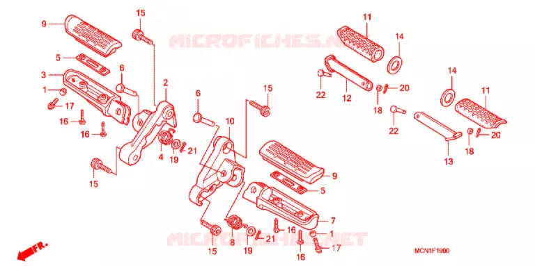 REPOSE PIED Honda MOTO 750 CB 2007  CB750F7