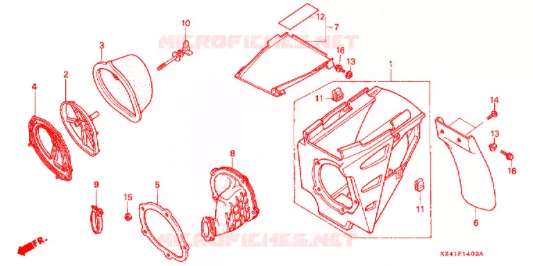 FILTRE A AIR (CR125RP/R/S/T/V) Honda MOTO 125 CR 1996  CR125RT
