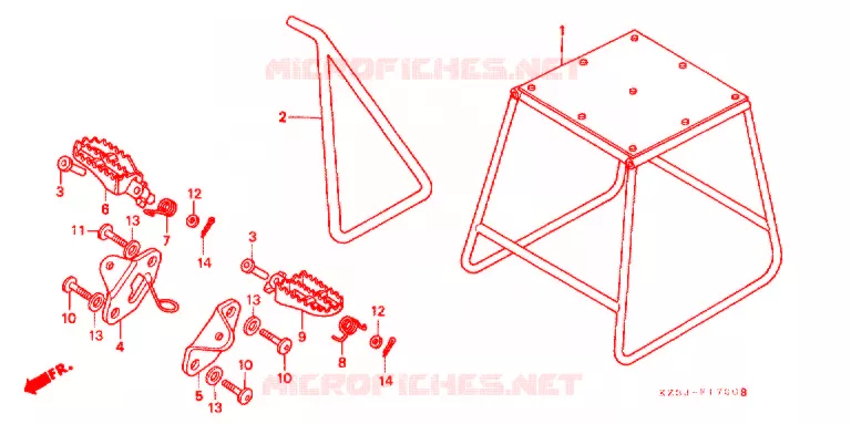 BEQUILLE - REPOSE PIEDS Honda MOTO 250 CR 1999  CR250RX