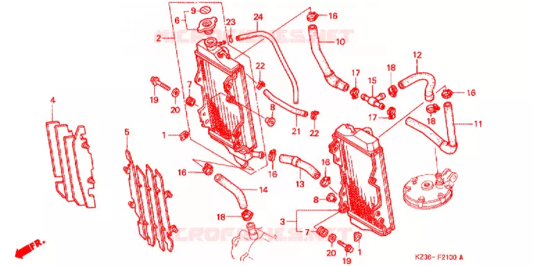 RADIATEUR Honda MOTO 250 CR 2000  CR250RY