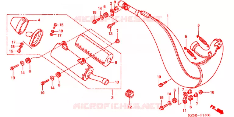 ECHAPPEMENT (CR250R2-4) Honda MOTO 250 CR 2004  CR250R4