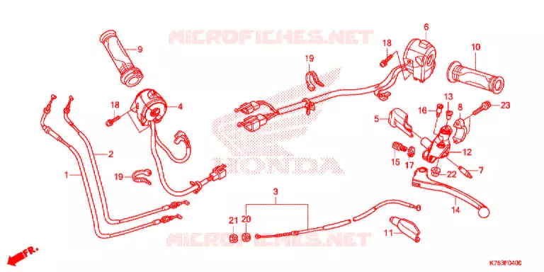 LEVIER DE GUIDON - CABLE - COMMODO Honda MOTO 300 CBR 2019  CBR300RK