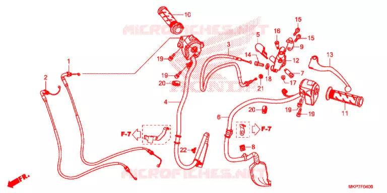 LEVIER DE GUIDON - CABLE - COMMODO Honda MOTO 500 CB 2019  CB500XAK