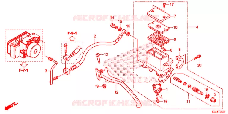 MAITRE CYLINDRE DE FREIN ARRIERE (NSS300A) Honda SCOOTER 300 FORZA 2014  NSS300AD