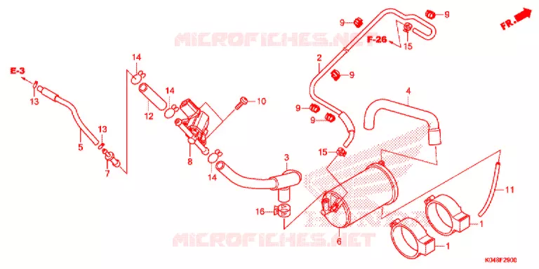 SYSTÈME DE RECYCLAGE DES GAZ Honda SCOOTER 300 FORZA 2014  NSS300AD