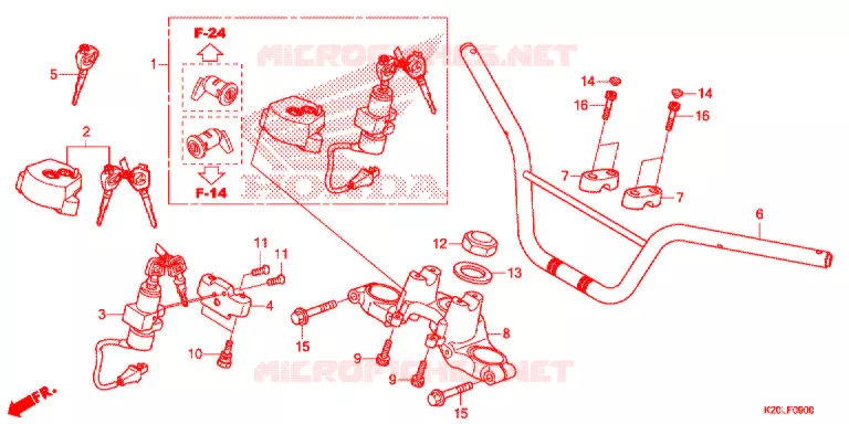 GUIDON - TE DE FOURCHE Honda SCOOTER 110 ZOOMER 2015  ACG110CSFE