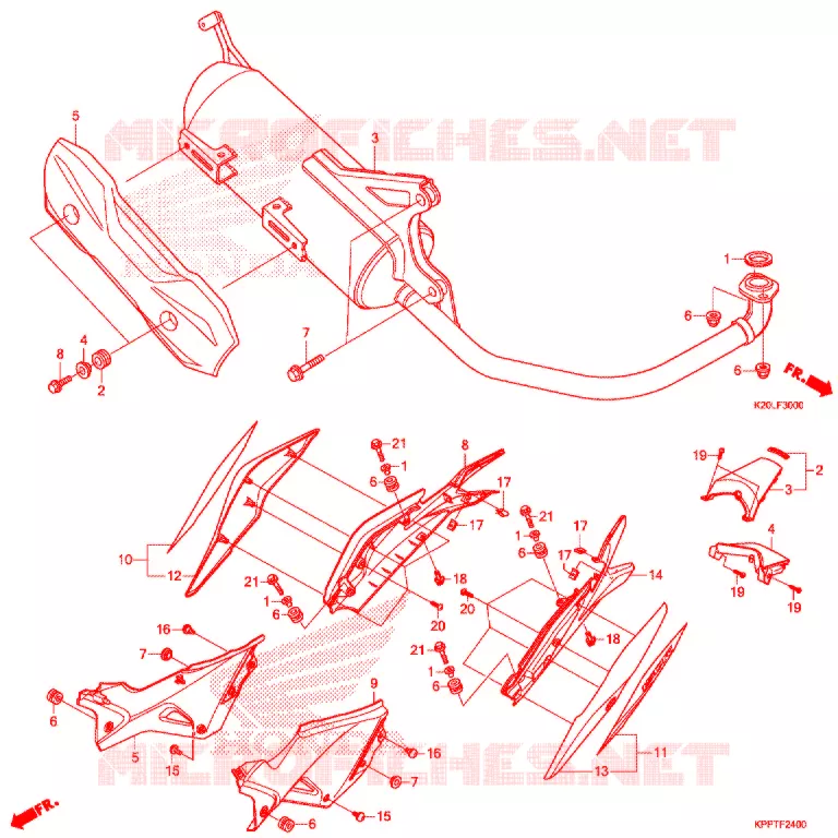 SILENCIEUX D'ECHAPPEMENT Honda SCOOTER 110 ZOOMER 2015  ACG110CSFE