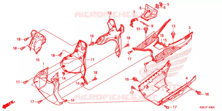 MARCHE PIEDS Honda SCOOTER 110 ZOOMER 2015  ACG110CSFF