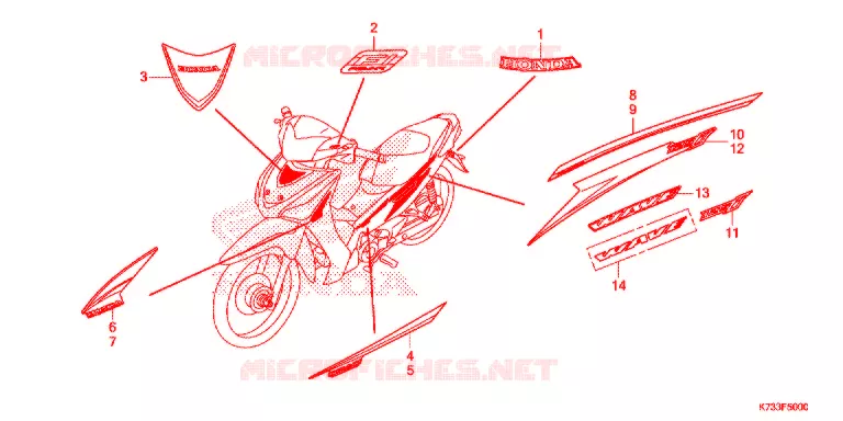 AUTOCOLLANTS (AFS125MSF/CSF/KSFH) Honda MOTO 125 WAVE 2017  AFS125CSFH_TH