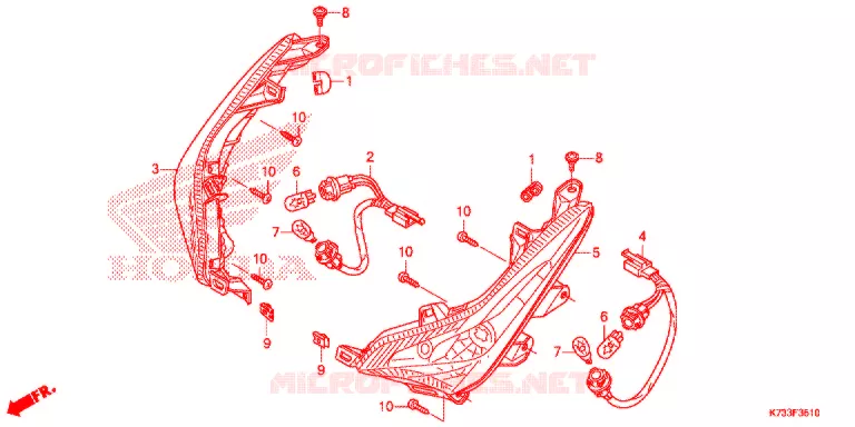 CLIGNOTANT AVANT (AFS125MSF/CSF/KSFH) Honda MOTO 125 WAVE 2018  AFS125KSFH_TH