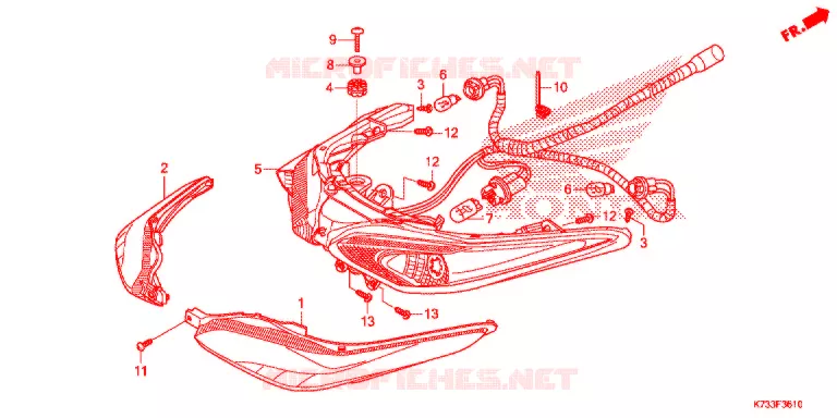 FEUX ARRIERE (AFS125MSF/CSF/KSFH) Honda MOTO 125 WAVE 2017  AFS125KSFH_TH