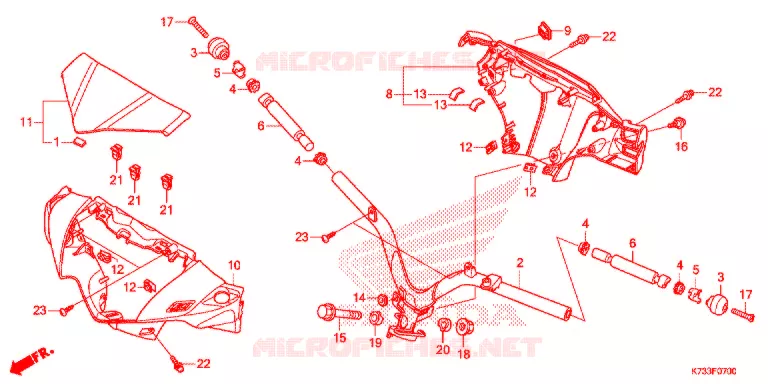 GUIDON - CARENAGE (AFS125MSF/CSF/KSFH) Honda MOTO 125 WAVE 2017  AFS125KSFH_TH