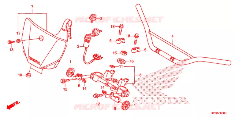 GUIDON - TE DE FOURCHE Honda MOTO 230 CRF 2019  CRF230FK