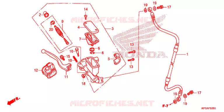 MAITRE CYLINDRE DE FREIN AVANT Honda MOTO 230 CRF 2019  CRF230FK