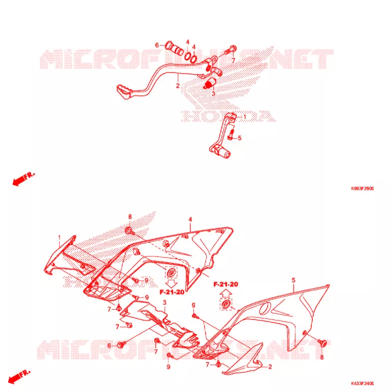 PEDALE Honda MOTO 250 CRF 2019  CRF250FK_U