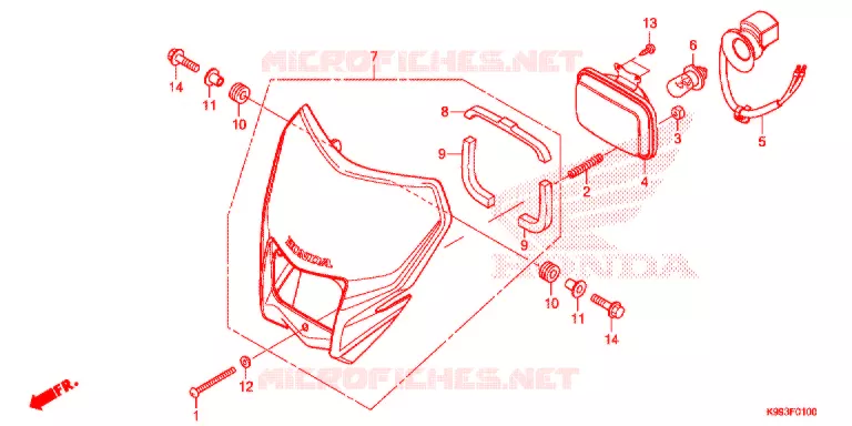 PHARE Honda MOTO 250 CRF 2020  CRF250FK_U