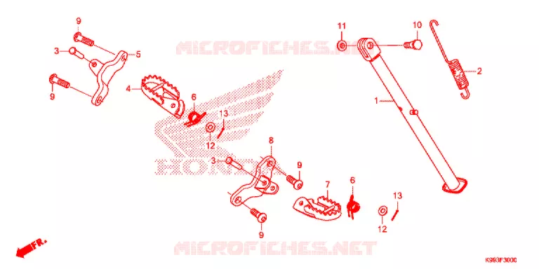 REPOSE PIED - BEQUILLE Honda MOTO 250 CRF 2020  CRF250FK_U