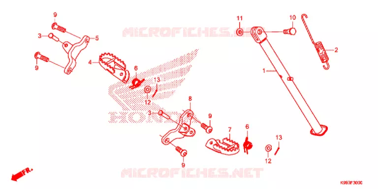 REPOSE PIED - BEQUILLE Honda MOTO 250 CRF 2020  CRF250FL_U