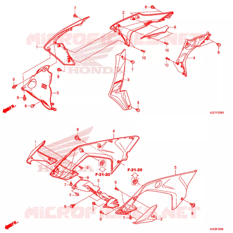 OUIES DE RADIATEUR (CRF250L/LA) Honda MOTO 250 CRF 2021  CRF250LAK