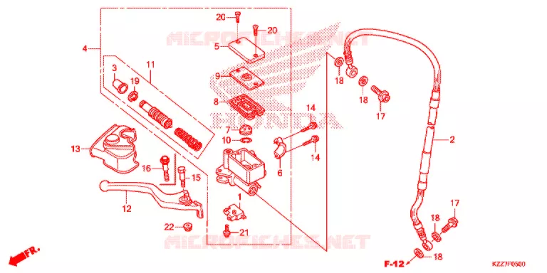 MAITRE CYLINDRE DE FREIN AVANT (CRF250L/RL) Honda MOTO 250 CRF 2020  CRF250RLK
